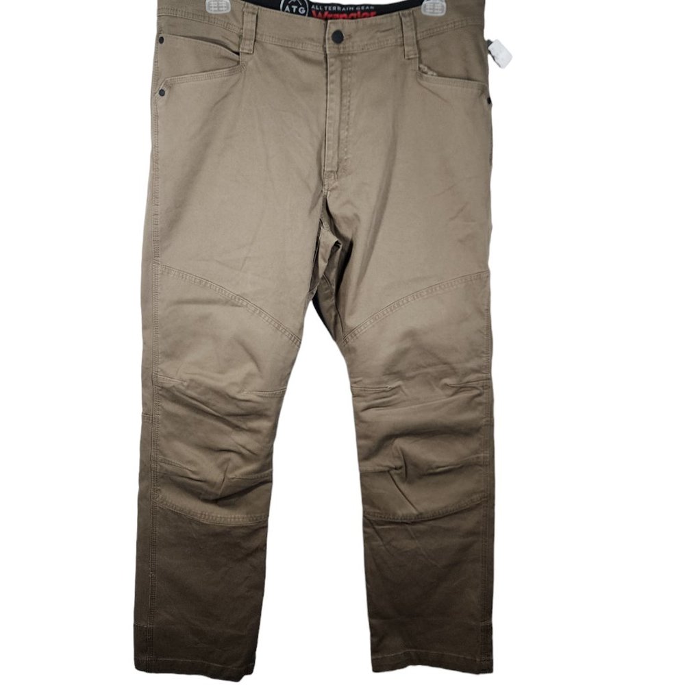 Wrangler All Terrain Gear Pants Mens 38x32 Reinforced Knee Utility Brown